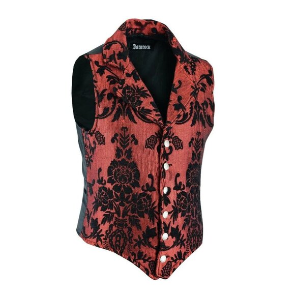 VICTORIAN GENTLEMAN'S ARISTOCRAT VEST TAPESTRY STYLISH CASUAL VEST RED - Picture 1 of 5